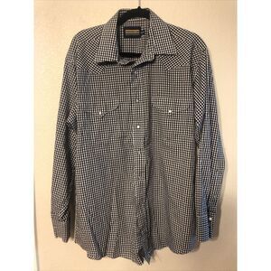 Panhandle Slim Mens Western‎ Shirt 16.5/35 Checkered Snap Button Long Sleeve